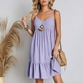 thumbnail image 4 of yillto Womens Sleeveless Dress V Neck Flowy Sundress Adjustable Strap Short Dresses Beach Cover ups, 4 of 7