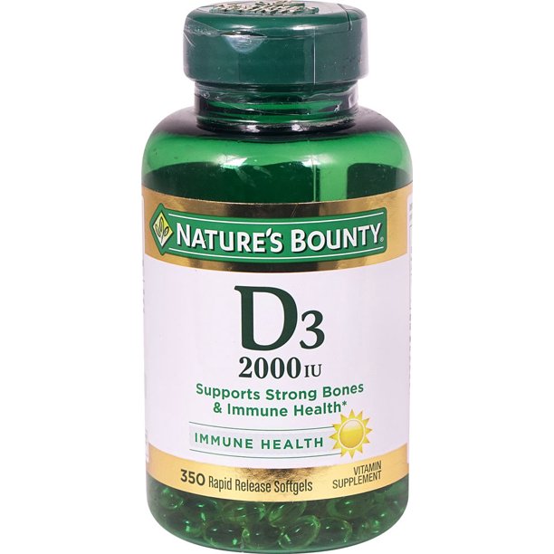 Nature's Bounty Vitamin D3 2000 IU 350 Softgels