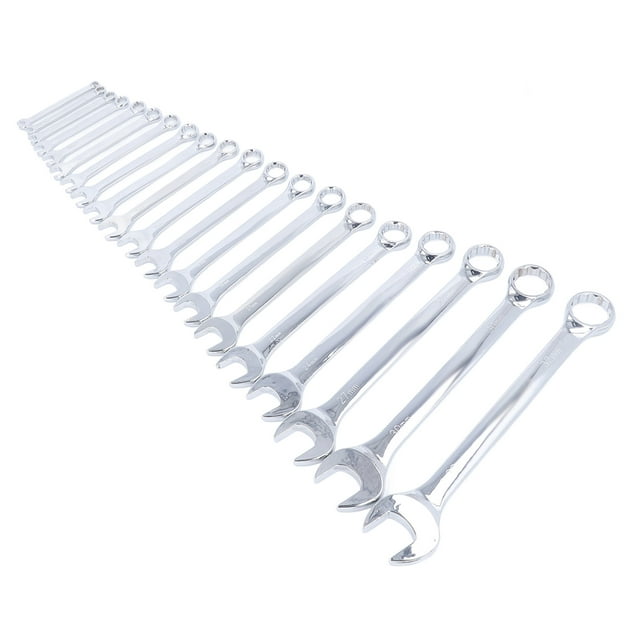 Llave Combinada, 20 Piezas Completa Galvanoplastia Resistente Al óxido Llave Doble Cromada Resistente Al Desgaste Para Uso Industrial