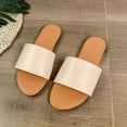 thumbnail image 4 of loopsun Summer Sandals for Womens,Womens Sandals,Womens Summer Fashion Flat Slippers Round-toe Solid Color Casual Beach Slippers, 4 of 5