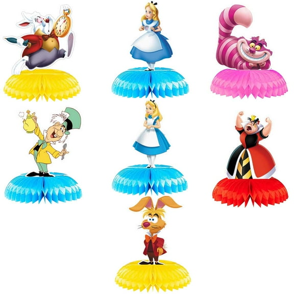 Alice in Wonderland Honeycomb Centerpieces Table Toppers Decorations for Birthday Party Decor Supplies
