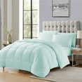 thumbnail image 2 of 500-TC Egyptian Cotton All Season Comforter for Adults Extra Large King Size 120" x 136" Inches, 1pc Comforter Box Stitched with 4 Corner Tabs, 300 GSM Comforter, (Aqua Blue), 2 of 7