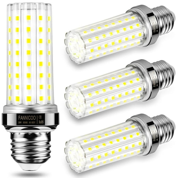 Bombillas LED en forma de maíz FanNiCoo, 20 W, 2000 lm, 6500 K, E26/E27, paquete de 4