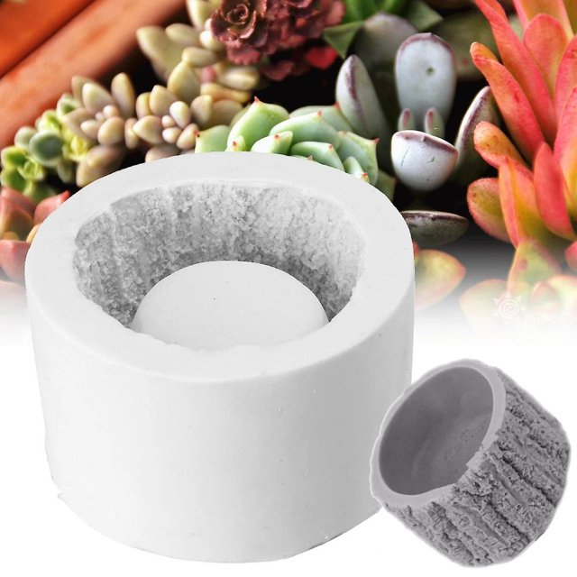 Macetero de corteza, molde de hormigón de silicona, maceta para plantas suculentas, 11 kaili Sencillez