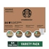 Starbucks Blonde & Medium Roast Coffee Variety Pack, K-Cup Coffee Pods, 100% Arabica, 64 ct