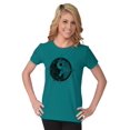 thumbnail image 4 of Floral Yin Yang Symbolic Spiritual Women's T Shirt Ladies Tee Brisco Brands 3X, 4 of 6