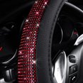 thumbnail image 3 of Bling Diamond Leather Steering Wheel Cover, with Sparkly Crystal Glitter Rhinestones Universal Fit 14"1/2-15" Car Wheel Protector for Women Fit Suvs, Vans, Sedans, Car, Trucks, 3 of 17