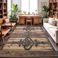 6x9 Wooden Door Large Area Rug for Living Room, Washable Non Slip Low ...