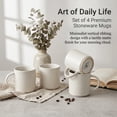 thumbnail image 2 of Onader 4-Pieces Coffee Mugs Set, Water Cups with Large Handle, 12 oz Ceramic Mugs Suitable for Tea Milk Latte, Stain-Resistant & Microwave Safe, Speckle White, 2 of 8