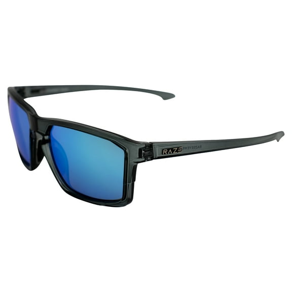 Raze Eyewear Journey Leisure Golf Sunglasses,Crystal Gray Frame/Blue Mirror Lens -