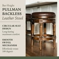 thumbnail image 4 of Maven Lane Pullman Backless Bar Stool Vintage Brown Vegan Leather, 4 of 7