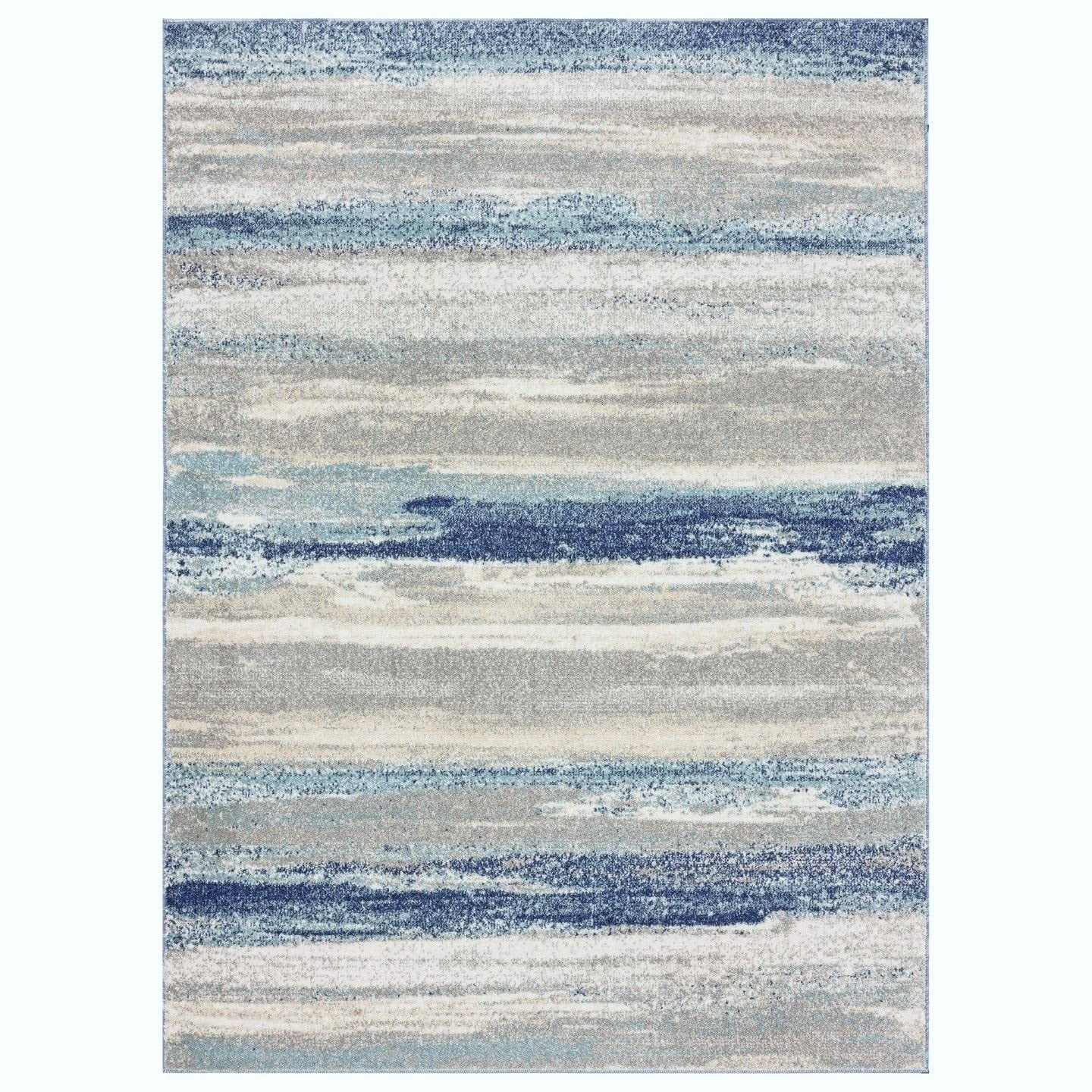 Luxe Weavers Lagos Collection 7501 Blue 4x5 Abstract Area Rug