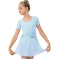 thumbnail image 3 of Stelle Ballet Short Sleeve Leotard with Separate Adjustable Tie Skirt Tights Dance Dress Outfit for Girls,Blue,4T, 3 of 7