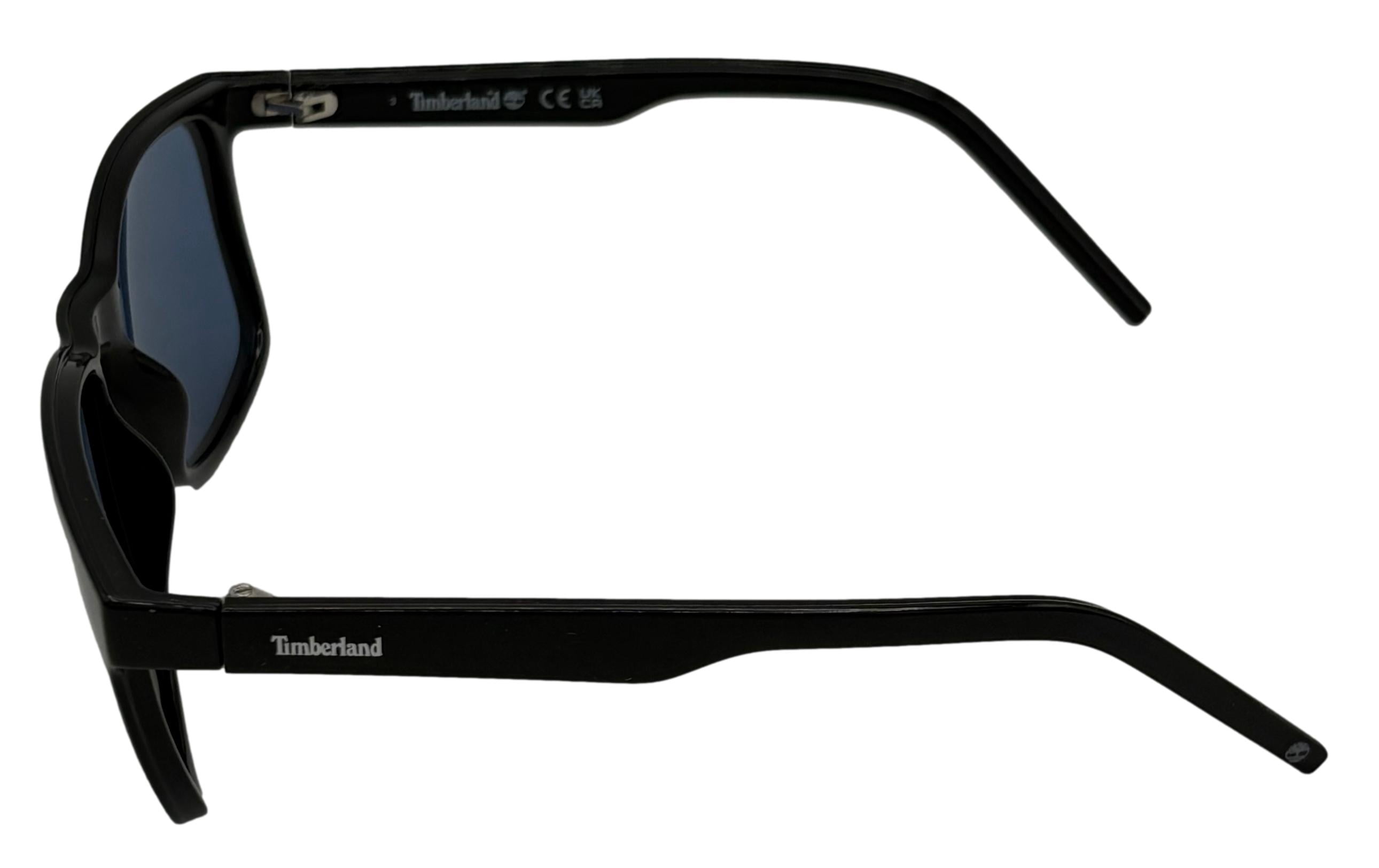 Timberland Polarized Lens Men's Square Sunglasses, Shiny Black