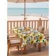 thumbnail image 2 of Outdoor Tablecloth with Umbrella Hole for Patio/Picnic/Party/Camping, Sunflowers Waterproof Table Cloth Rectangle Table Cover Washable, Beige Botanical Yellow Florals Butterfly (60"x 84"), 2 of 8