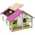thumbnail image 1 of 1-24 Scale Horse Stable with 2 Boxes & Workshop - White, Pink & Light Green, 1 of 1