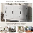 thumbnail image 4 of EUROCO 47.2" Retro Sideboard Cabinet, Curved Buffet Cabinet with 4 Doors and 3 Shelves, for Hallway, Entryway, Living Room and Bedroom,White, 4 of 8