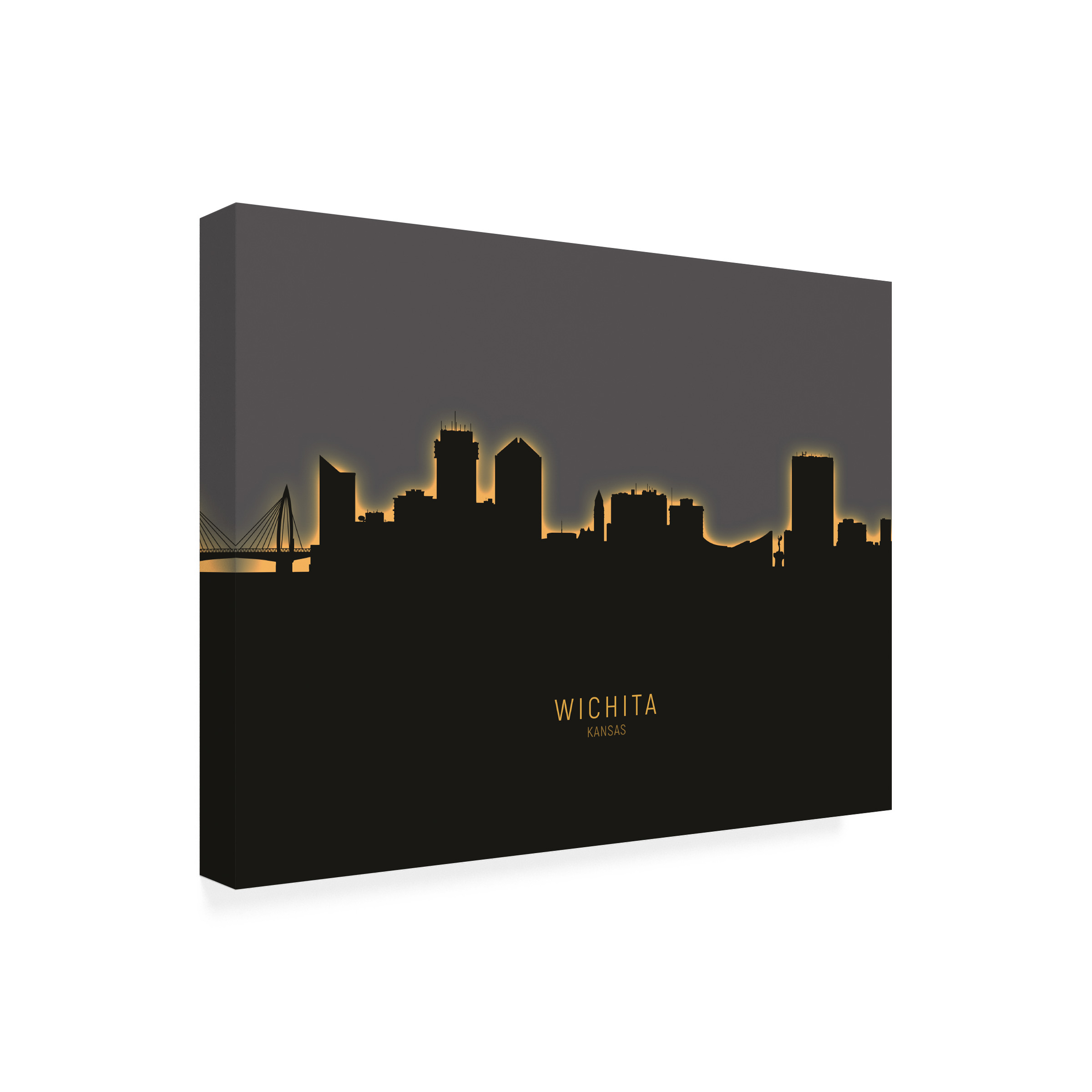 Michael Tompsett 'Wichita Kansas Skyline Glow II' Canvas Art