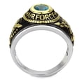 thumbnail image 2 of TK3725 - Two-Tone IP Gold (Ion Plating) Stainless Steel Ring with Synthetic Synthetic Glass in Sea Blue Size 11, 2 of 6