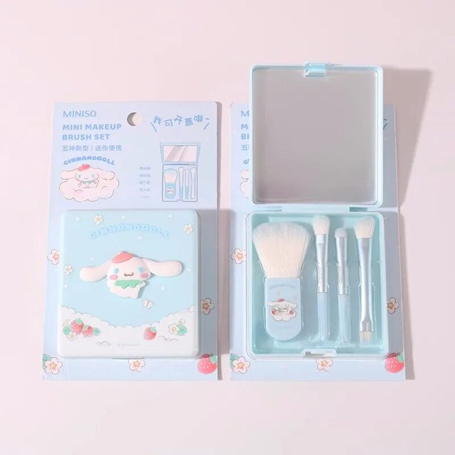 Miniso Sanrio-Juego de brochas de maquillaje con dibujos animados, juego de pinceles de maquillaje con diseño de Cinnamoroll Melody, chica, corazón, Kawaii, sombra de ojos, polvo, herramienta de maqui