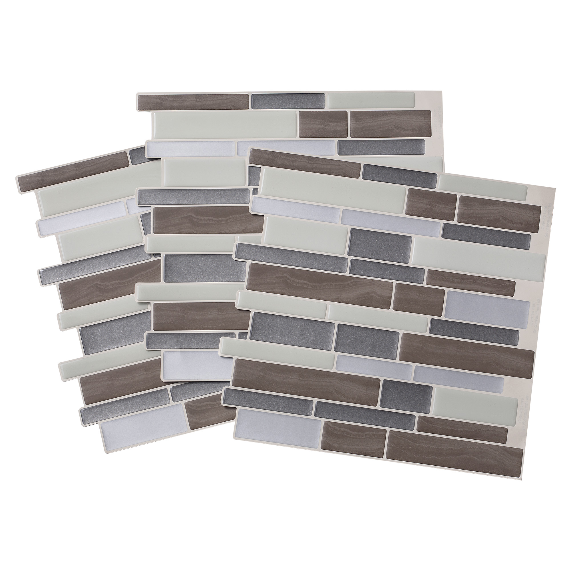 Tack Tile Peel & Stick Vinyl Backsplash Thick Mosaic Brown (Pack of 3