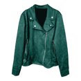 thumbnail image 3 of Women's Faux Suede Slim Fit Jacket – Versatile Autumn Winter Zip Up Coat in Sizes S-XXL, Chic Button Detail Outerwear for Casual Daily Work, 3 of 4