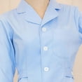 thumbnail image 5 of Scrub Dresses for Women Casual Solid Color Short Sleeve Nur-se Working Uniform Pockets Stretchy V-Neck Holiday Workwear Blue, 5 of 5