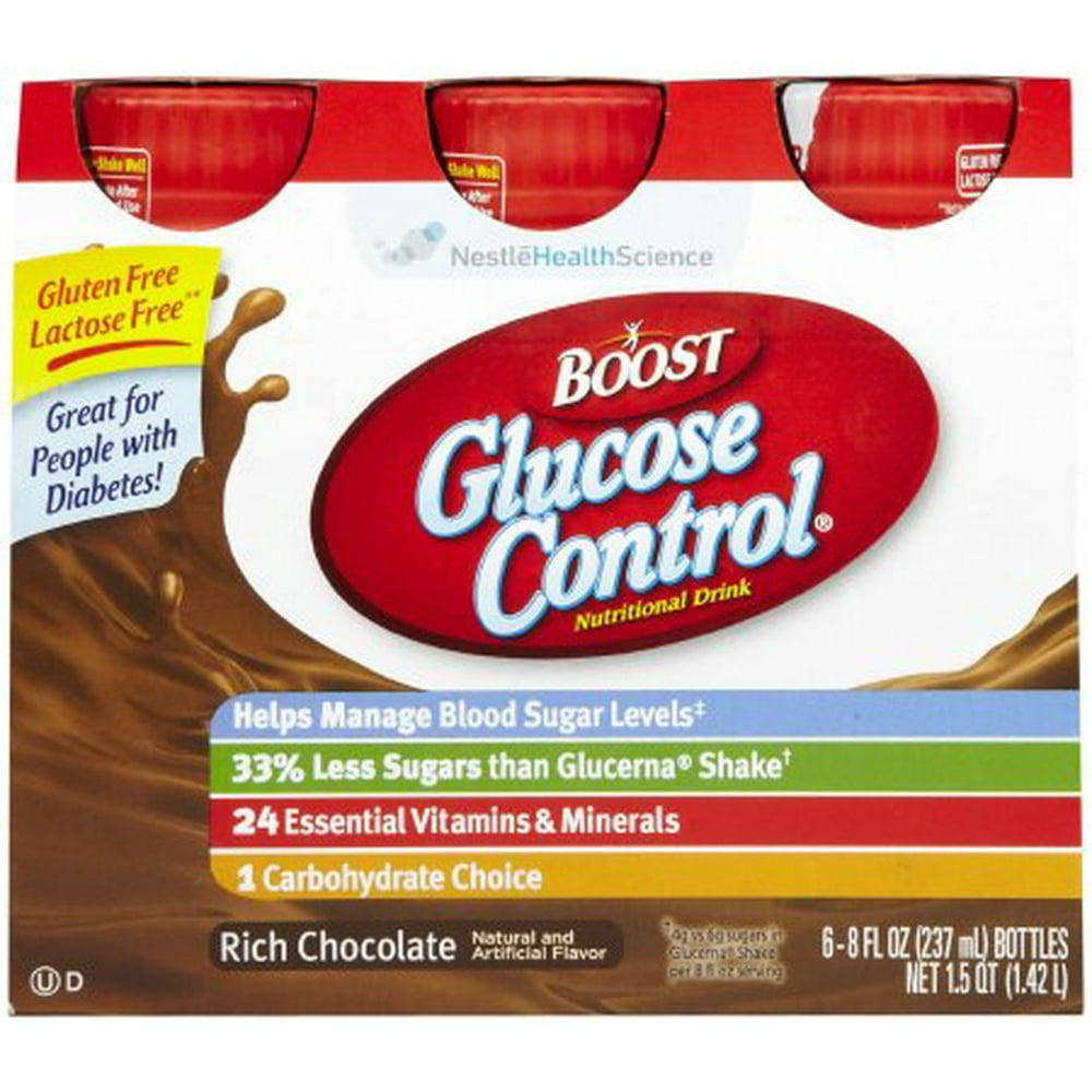 Boost Glucose Control Oral Supplement Rich Chocolate, 8 oz. Bottle, Ready to Use, Case of 24, 4
