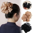 thumbnail image 3 of QHUDLV Simple Chiffon Claw Clip Hair Bow Large Size Black Fabric Ribbon Flower Rose Jaw for Girl Clamps Clip Accessories Claw, 3 of 7