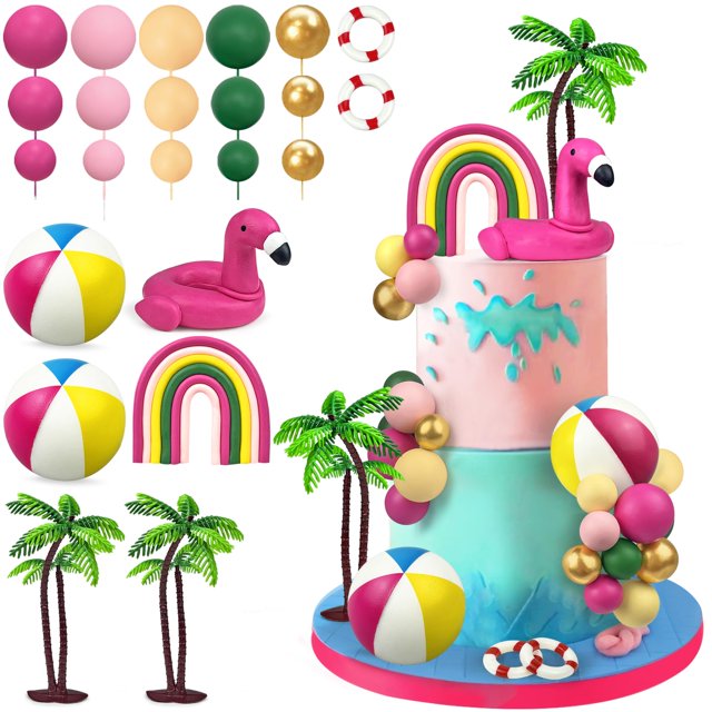 Set de decoración hawaiana para tartas de playa HAVAGDTM, 23 unidades