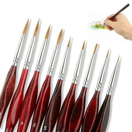 Watercolor Art Brush Pack)Paint Brush Set, EEEkit Sable Hair Miniature Paint Brush Set Fine Detail Art Painting, Gouache, Acrylics, Watercolor, Oil, Miniatures, Models, Nail Design ()