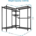 thumbnail image 5 of VIPEK L6 Plus Portable Heavy Duty Garment Rack with 5 Shelves, Black, 5 of 8