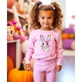 thumbnail image 3 of Colorful Easter Bunny Sweatshirt for Girls Colorful Spring Coquette Bows Pullover for Kids Pink Sweatshirt 3T, 3 of 4