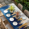 Abstract Color Block Fitted Rectangle Tablecloth 24