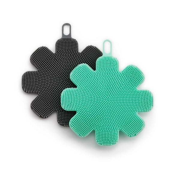 Art & Cook Éponges en Silicone Lot de 2, Vert/noir