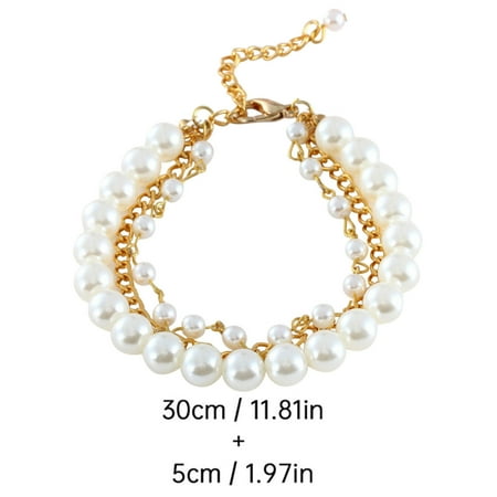 Clearance & Promo  Pearl Rhinestone Dog Necklace Collar  Bling Pet Jewelry with Shiny Crystals for Puppies and Small Dogs  Adjustable Decorative Pet Collar for Special Occasions | Nylon Spandex  C