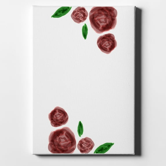 Water colored Roses - 11" x 14" - Decorative Canvas Wall Art - White Edge - 5/8" Gallery Wrapped