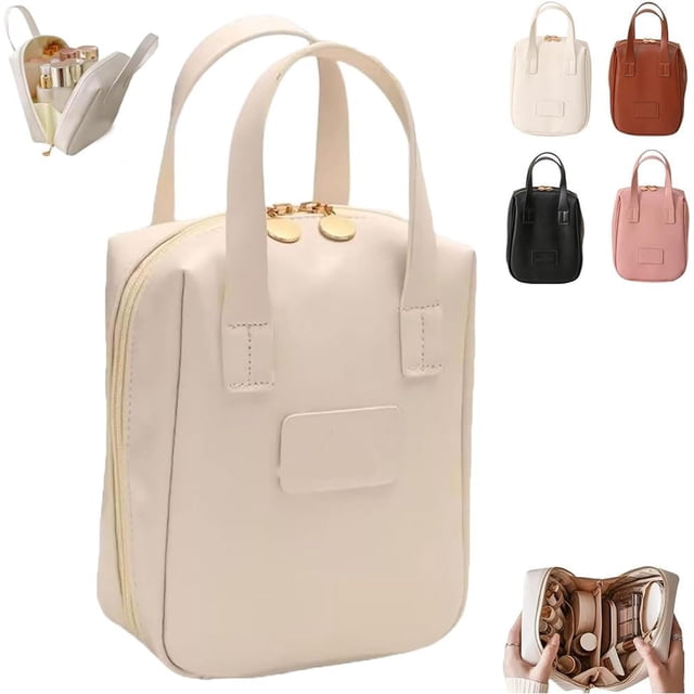 Eretinputc Bolsa de maquillaje, 2024 Nueva bolsa de maquillaje premium, Nueva bolsa de maquillaje premium con cremallera, Bolsa de maquillaje premium (blanco)