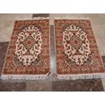 thumbnail image 1 of ahmedani Gorgeous Ivory Flower Medallion Rectangle Wool Silk Rug Hand Knotted Carpet Pair (3.3 x 2.1)', 1 of 8