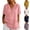 Pink, variant on IWRICH Linen V Neck T Shirts for Women Summer Casual Short Sleeve Tunic Tops Comfy Solid Color Loose Fit Basic Tees Yellow XL