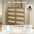 thumbnail image 5 of Danolapsi 8 Drawer Rattan Dresser for Bedroom, 47.2" Wide Chest of Drawers, Modern Wooden Double Dresser TV Stand with Wood Legs for Living Room, Hallway, Entryway, 5 of 7