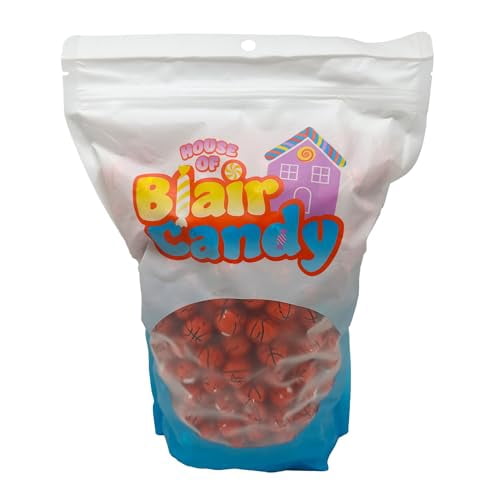 Chocolate Basketballs - 3 LB Resealable Stand Up Bulk Candy Bag (approx. 240 pieces) - Individually Wrapped Mini Chocolate Balls - Basketball Themed Novelty Candy