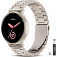 thumbnail image 1 of wonima11 Compatible with Garmin Forerunner 165 Band/Forerunner 55/245/645/570-42mm, 20mm Quick Release Stainless Steel Metal Strap Replacement Wristband for Vivoactive 6/5/3/3 Music/Venu Sq 2, 1 of 1