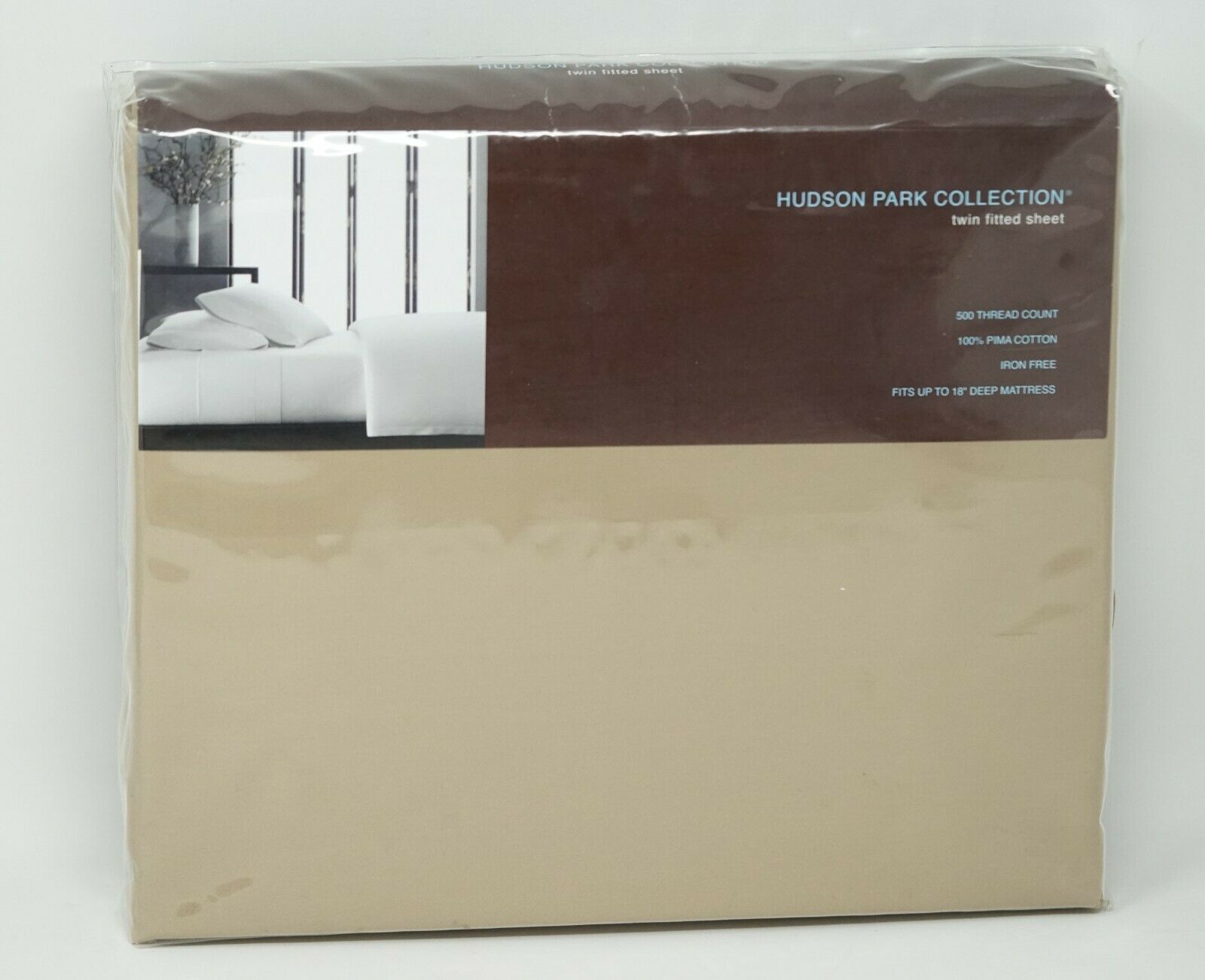 Hudson Park Collection 500TC Sateen WrinkleResistant Fitted Sheet TWIN