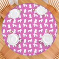 thumbnail image 2 of Cute Cartoon Poodle Dogs Round Fitted Tablecloth with Elastic Edge,Dining Table Cover Waterproof,Outdoor Round Tablecloth for Camping,Dining,Indoor and Outdoor, 2 of 7