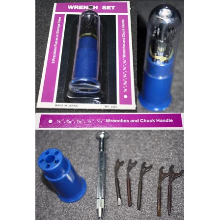 6 Pc Precision Wrench Kit 1/8" 5/32" 3/16" 1/4" 5/16" W/ Chuck Style Handle