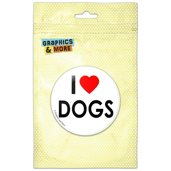 I Love Heart Dogs Pinback Button Pin Badge