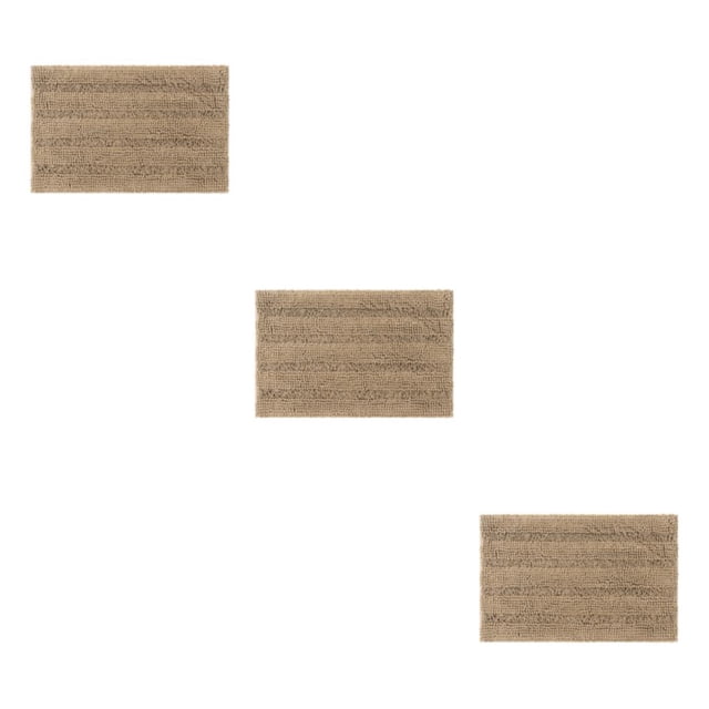 Cateissary Alfombra Textura Fácil Limpieza Máquina Lavable Absorbente Chenille Baño Cocina Mat Camello Type1 NO1