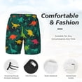 thumbnail image 3 of Honeii Colorful Dinosaurs Print Men's Swim Shorts,Mens Swim Trunks,Breathable Mesh Beach Shorts for Swimming,Surfing, and Beach Activities-X-Large, 3 of 6