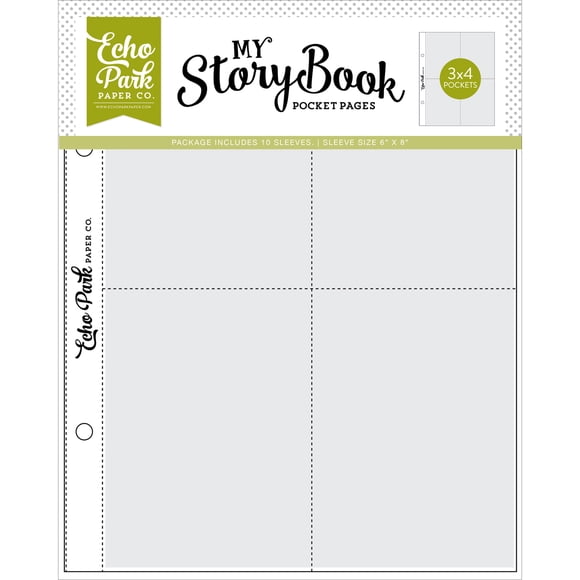 My Story Book Album Pocket Pages 6"X8" 10/Pkg-(4) 3"X4" Openings